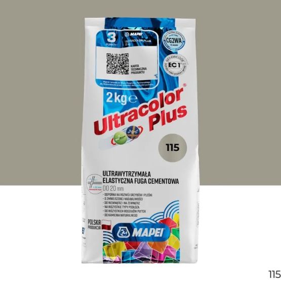 Fuga Elastyczna Ultracolor Plus 115 Rzeczny Szary 2 kg Mapei