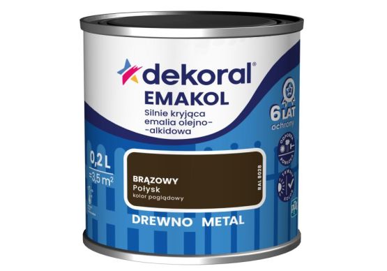 Emalia Olejno-Alkidowa Emakol Strong Brązowy 0,2L Dekoral