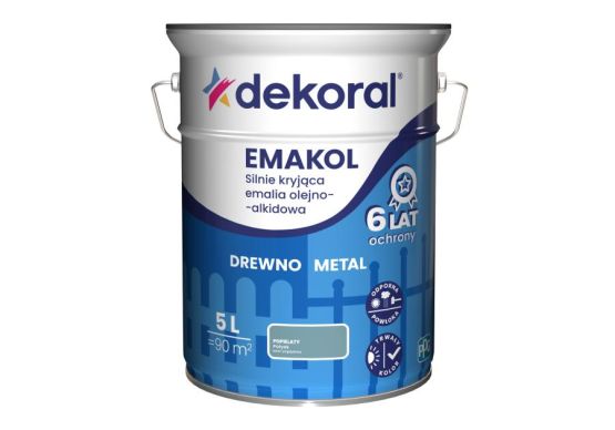 Emalia Olejno-Alkidowa Emakol Strong Popielaty Połysk 5L Dekoral