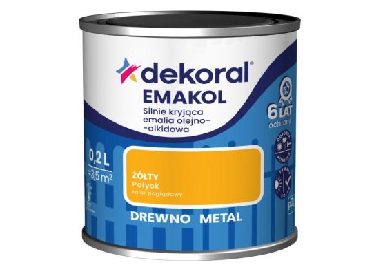 Emalia Olejno-Alkidowa Emakol Strong Żółty 0,2L Dekoral