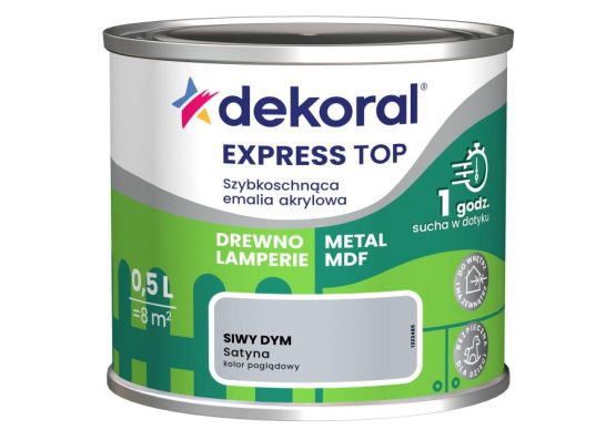 Emalia Szybkoschnąca Do Dzieła Siwy Dym Satyna 0,5L Dekoral