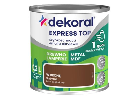 Emalia Szybkoschnąca Do Dzieła W Dechę Satynowa 0,2L Dekoral