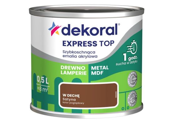 Emalia Szybkoschnąca Do Dzieła W Dechę Satynowa 0,5L Dekoral