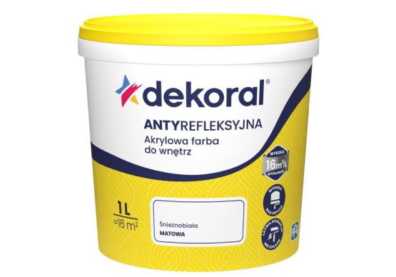 Farba Akrylowa Polinak Plus Śnieżnobiała Mat 1L Dekoral