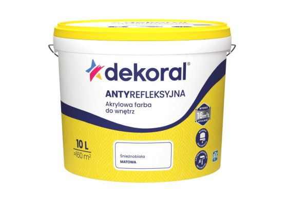 Farba Akrylowa Polinak Plus Śnieżnobiała Mat 10L Dekoral