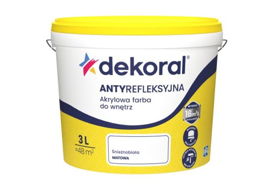 Farba Akrylowa Polinak Plus Śnieżnobiała Mat 3L Dekoral
