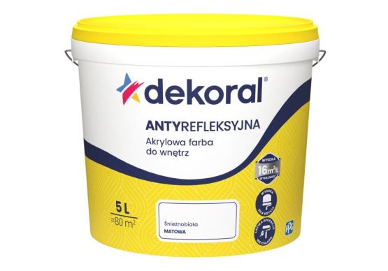 Farba Akrylowa Polinak Plus Śnieżnobiała Mat 5L Dekoral