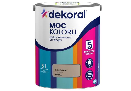 Farba Lateksowa Moc Koloru Cafe latte 5l Dekoral