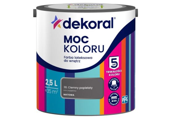 Farba Moc Koloru Ciemny Popielaty 2,5L Dekoral