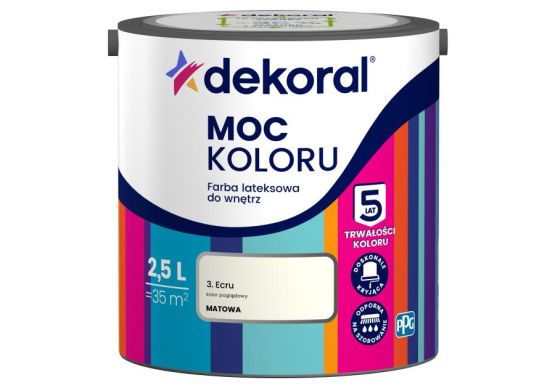 Farba Lateksowa Moc Koloru Ecru 2,5l Dekoral