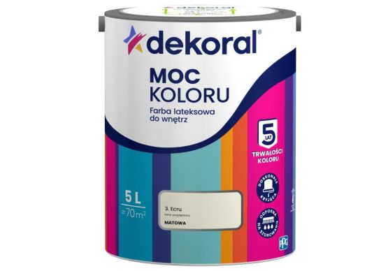 Farba Lateksowa Moc Koloru Ecru 5l Dekoral