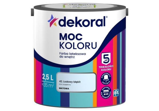 Farba Lateksowa Moc Koloru Lodowy Błękit 2,5l Dekoral