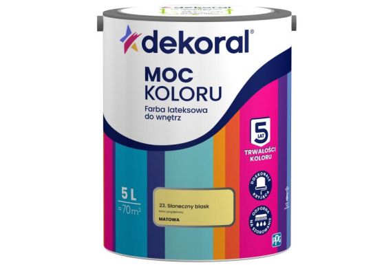 Farba Lateksowa Moc Koloru Słoneczny Blask 5l Dekoral