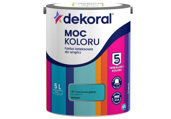 Farba Lateksowa Moc Koloru Turkusowa Głębia 5l Dekoral