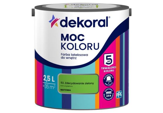 Farba Moc Koloru Zdecydowanie Zielony 2,5L Dekoral
