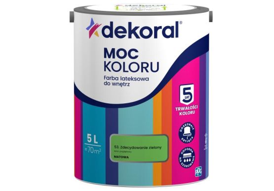 Farba Moc Koloru Zdecydowanie Zielony 5L Dekoral