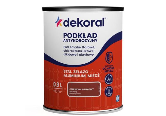 Podkład Antykorozyjny Czerwony Tlenkowy Mat 0,9L Dekoral