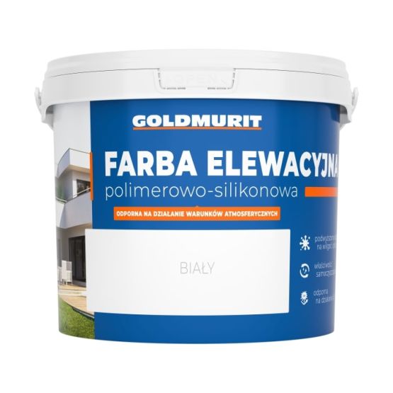 Farba Elewacyjna Polimerowo-Silikonowa Biała 10l Goldmurit