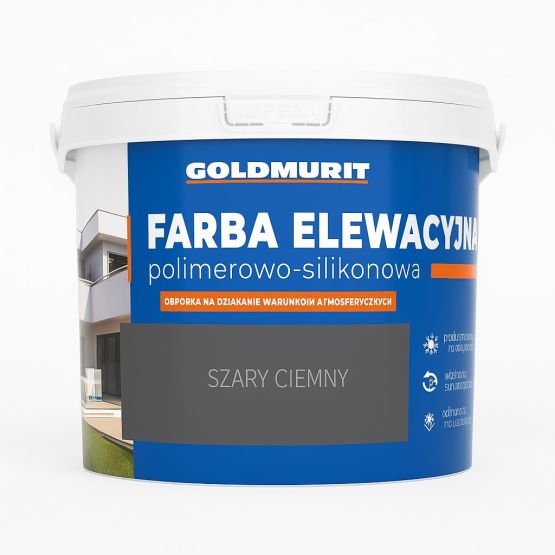Farba Elewacyjna Polimerowo-Silikonowa Szary Ciemny 10l Goldmurit