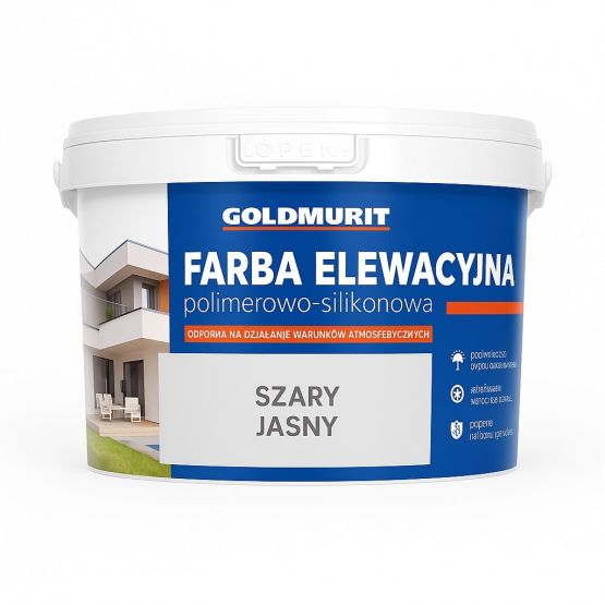 Farba Elewacyjna Polimerowo-Silikonowa Szary Jasny 2,5l Goldmurit