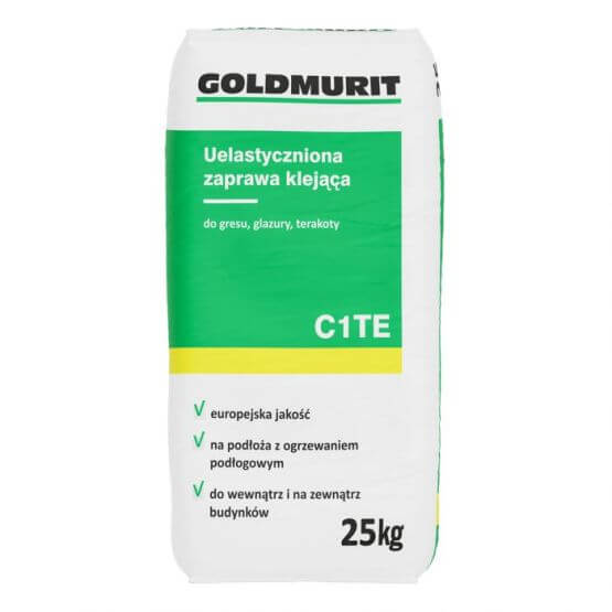 Uelastyczniona Zaprawa Klejąca Do Gresu C1TE 25kg Goldmurit