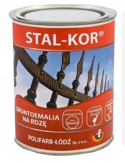 Gruntoemalia Stal-Kor RAL 9005 Płółmat 0,8L Polifarb-Łódź