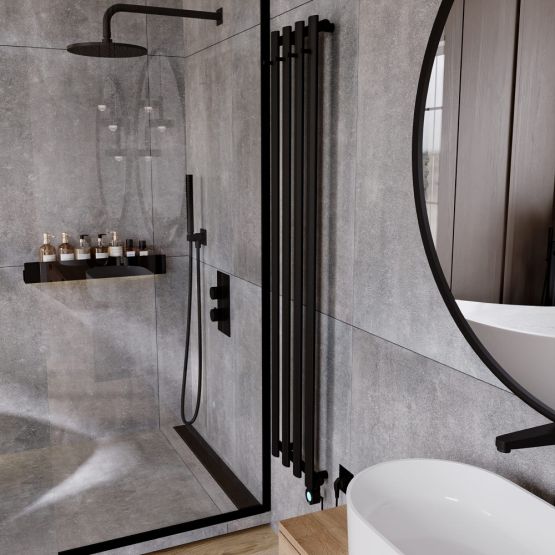 Grzejnik Łazienkowy Azure 1800x242 Czarny Mat Struktura AZU1800242S040ZDC Luxrad