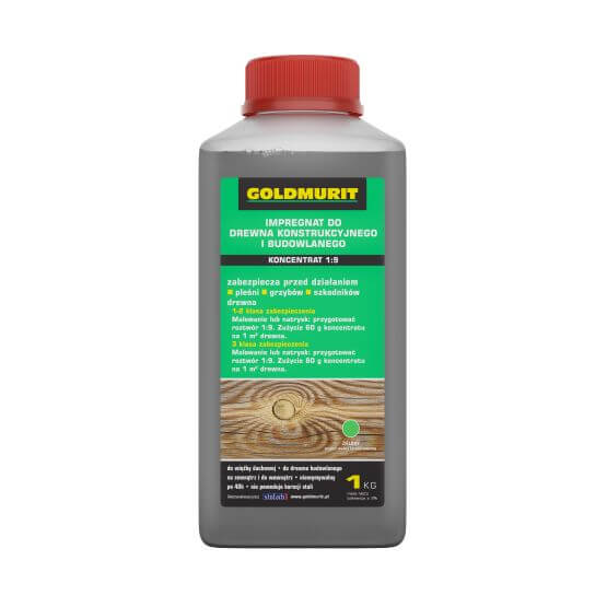 Impregnat Do Drewna Konstrukcyjnego I Ogrodowego Koncentrat 1:9 Zielony 1L Goldmurit