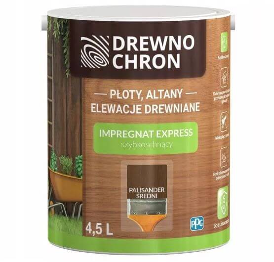 Impregnat Express Ogród Palisander Średni 4.5L Drewnochron