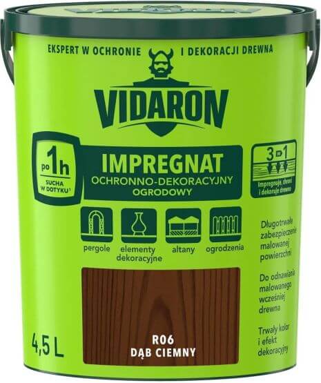 Impregnat Ochronno Dekoracyjny Ogrodowy Dąb Ciemny R06 4.5 L Vidaron