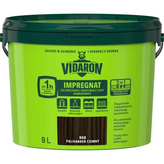 Impregnat Ochronno Dekoracyjny Ogrodowy Palisander Ciemny R08 9 L Vidaron