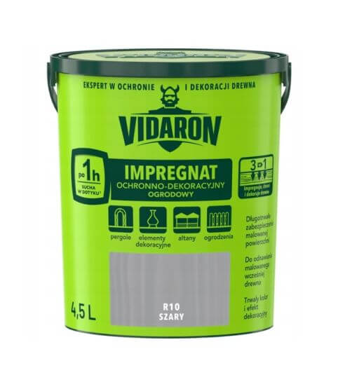 Impregnat Ochronno Dekoracyjny Ogrodowy Szary R10 4,5 L Vidaron
