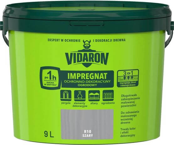 Impregnat Ochronno Dekoracyjny Ogrodowy Szary R10 9 L Vidaron
