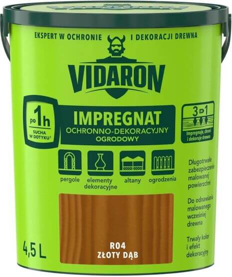 Impregnat Ochronno Dekoracyjny Ogrodowy Złoty Dąb R04 4.5 L Vidaron