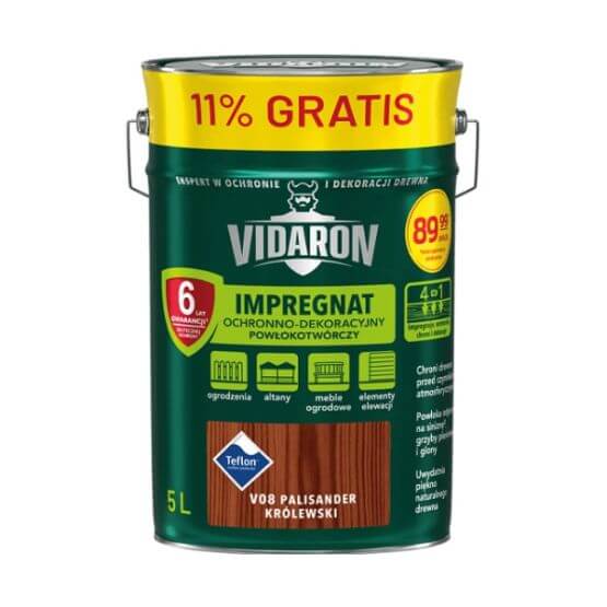 Impregnat Ochronno-Dekoracyjny Palisander Królewski V08 10L Vidaron