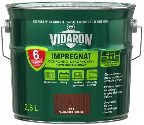 Impregnat Ochronno-Dekoracyjny Powłokotwórczy V09 Palisander Indyjski 2,5L Vidaron