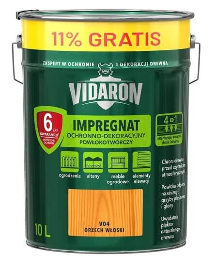 Impregnat Powłokotwórczy Orzech Włoski V04 10 L Vidaron