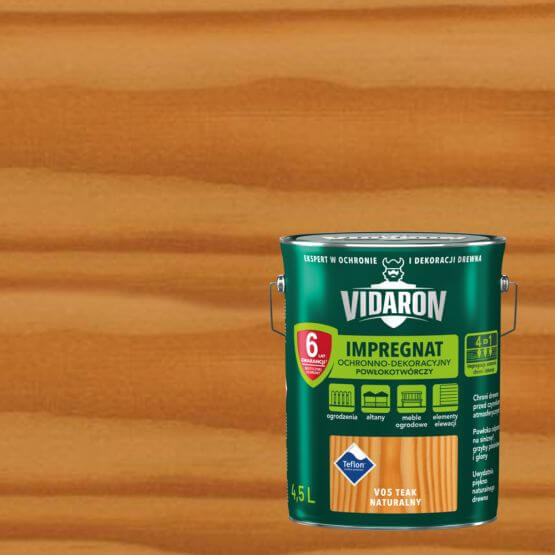 Impregnat Ochronno-Dekoracyjny Powłokotwórczy V05 Teak Naturalny 4,5L Vidaron