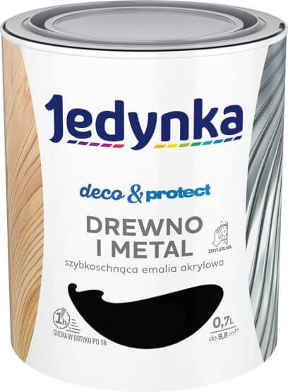 Farba Deco & Protect Drewno I Metal Czarny Poł, 0,7L Jedynka-Tikkurila