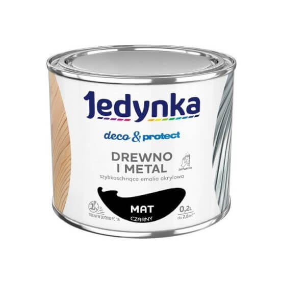 Farba Deco & Protect Drewno I Metal Czarny Mat 0.2L Jedynka-Tikkurila
