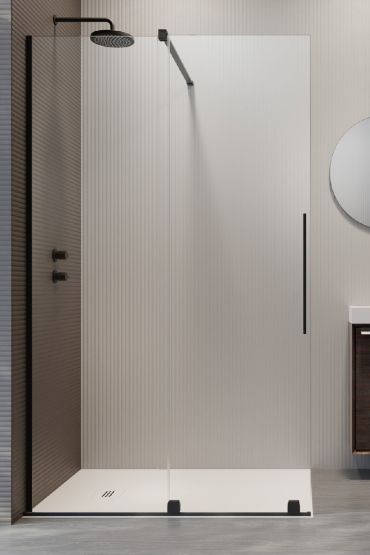 Kabina Prysznicowa Walk-In 150 Lewy Furo Czarny 10106788-54-01L+10110744-01-01 Radaway