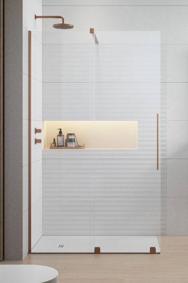Kabina Prysznicowa Walk-In 80 Lewy Furo Miedź 10106438-93-01L+10110394-01-01 Radaway