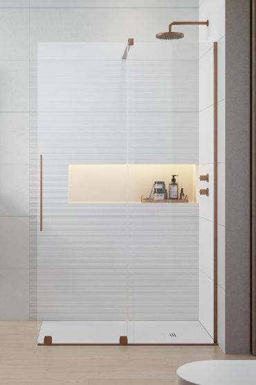 Kabina Prysznicowa Walk-In 140 Prawy Furo Miedź 10106738-93-01R+10110694-01-01 Radaway