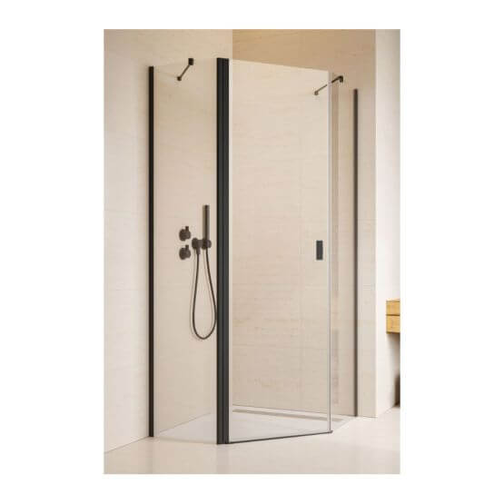 Kabina Asymetryczna Nes PTJ Czarna 90x80 Lewa 10052000-54-01L+10052300-54-01 Radaway