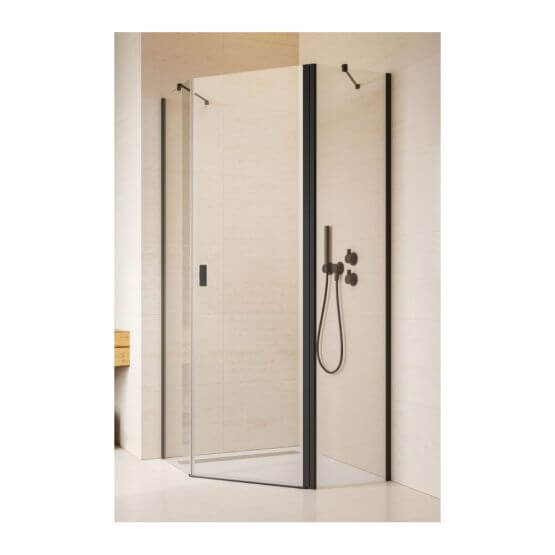 Kabina Asymetryczna Nes PTJ Czarna 100x80 Prawa 10052000-54-01R+10052200-54-01 Radaway