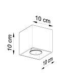 Plafon Quad 1 Szary SL.0024 Sollux