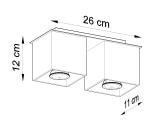 Plafon Quad 2 Szary SL.0064 Sollux