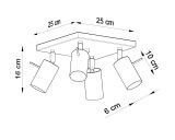 Plafon Ring 4 Czarny SL.0094 Sollux