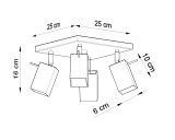 Plafon Merida 4 Czarny SL.0102 Sollux