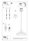 Lampa Wisząca Afra Szary SL.0282 Sollux